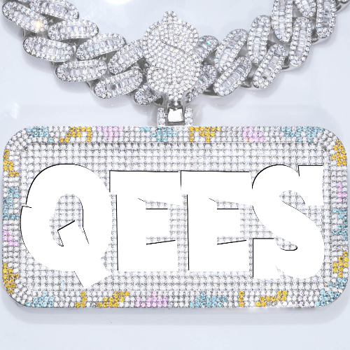 CUSTOM LETTER NECKLACE 3D COLORFUL SQUARE