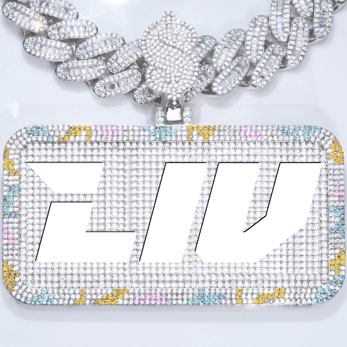 CUSTOM LETTER NECKLACE 3D COLORFUL SQUARE