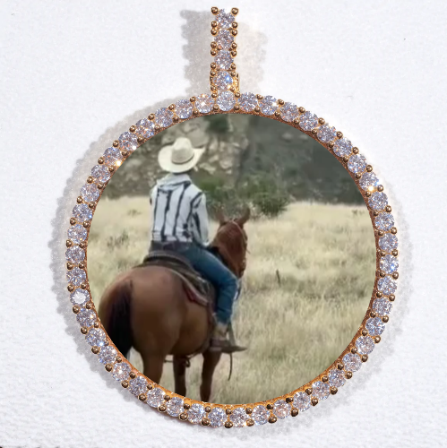 LARGE 3D CIRCLE CUSTOM PICTURE PENDANT