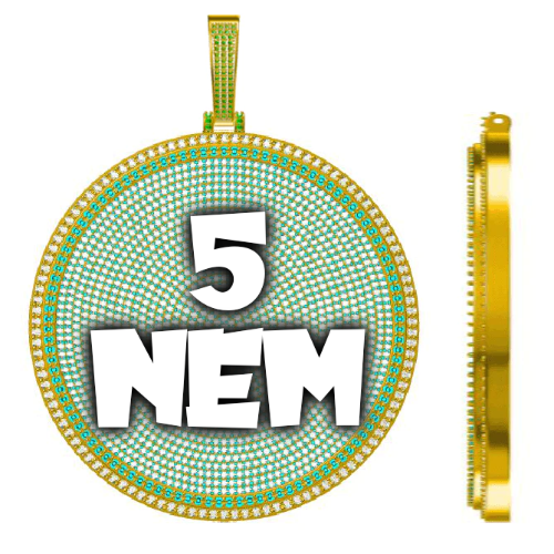 CUSTOM LETTER NECKLACE 3D BIG DISC