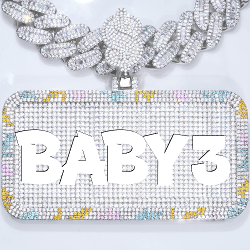CUSTOM LETTER NECKLACE 3D COLORFUL SQUARE