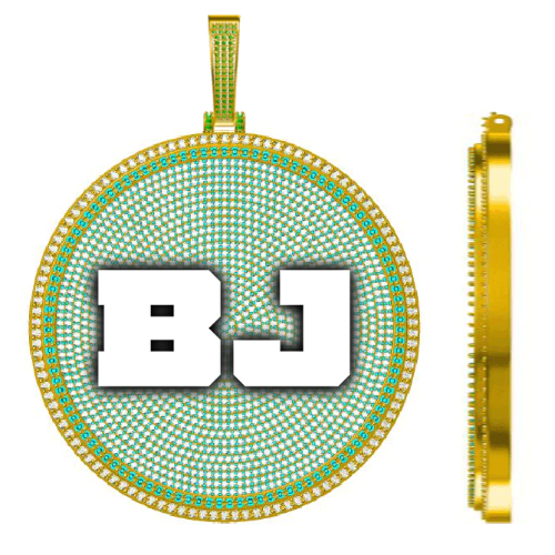 CUSTOM LETTER NECKLACE 3D BIG DISC