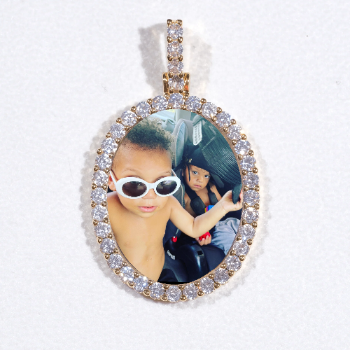 3D Oval Custom Picture Pendant