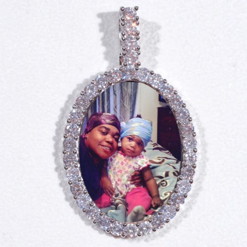 Large 3D Oval Custom Picture Pendant