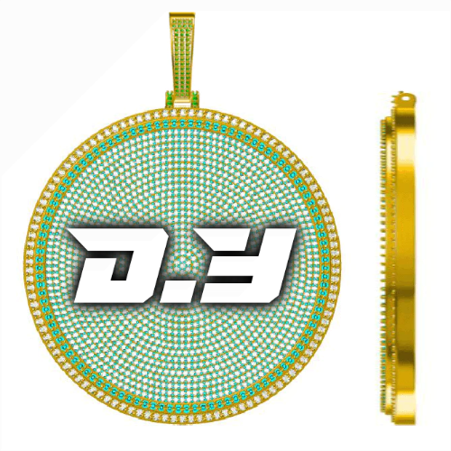 CUSTOM LETTER NECKLACE 3D BIG DISC
