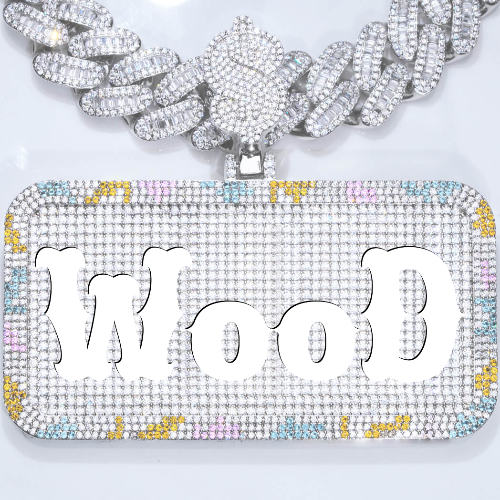 CUSTOM LETTER NECKLACE 3D COLORFUL SQUARE