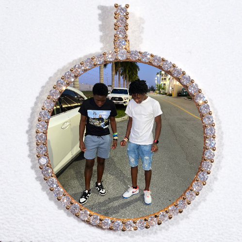 LARGE 3D CIRCLE CUSTOM PICTURE PENDANT