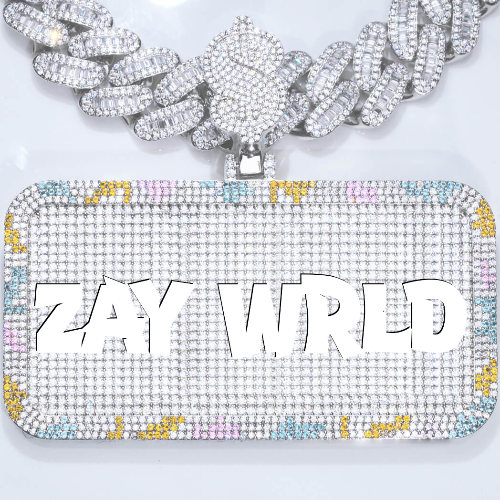 CUSTOM LETTER NECKLACE 3D COLORFUL SQUARE