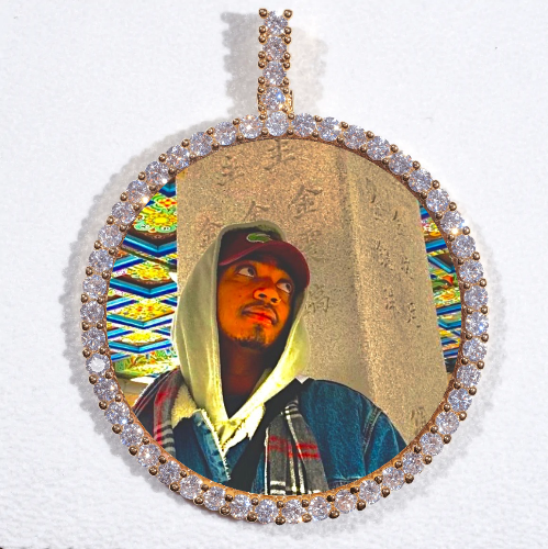 LARGE 3D CIRCLE CUSTOM PICTURE PENDANT