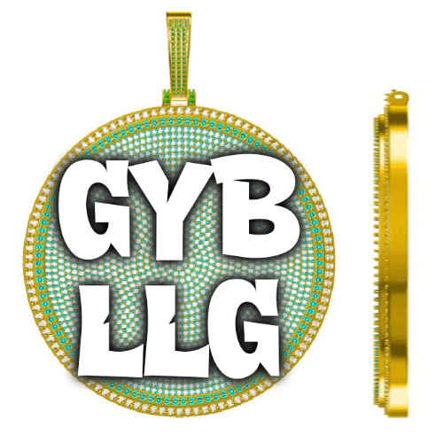 CUSTOM LETTER NECKLACE 3D BIG DISC
