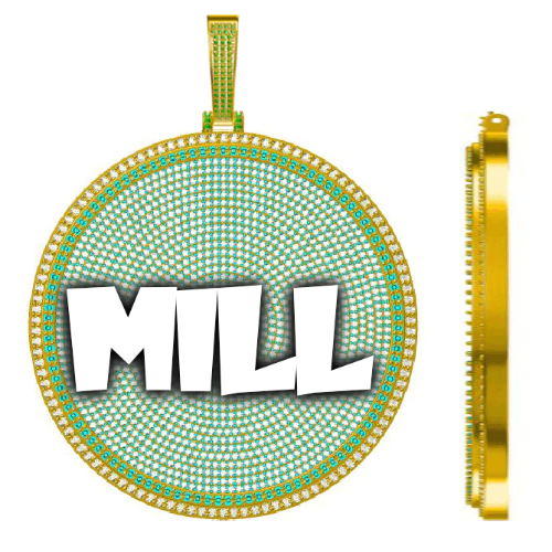 CUSTOM LETTER NECKLACE 3D BIG DISC
