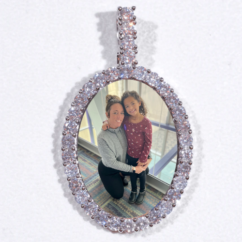 Large 3D Oval Custom Picture Pendant