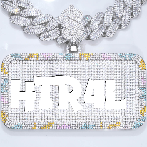 CUSTOM LETTER NECKLACE 3D COLORFUL SQUARE