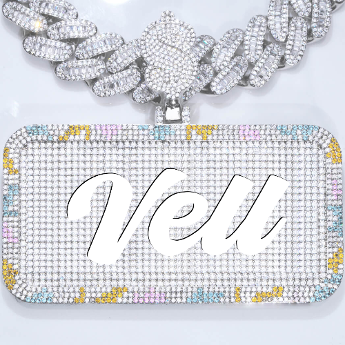 CUSTOM LETTER NECKLACE 3D COLORFUL SQUARE