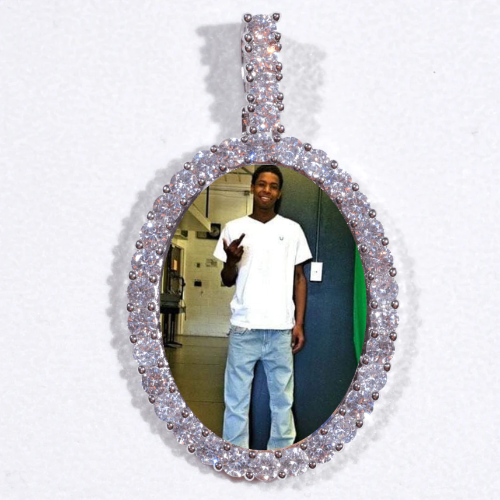 Large 3D Oval Custom Picture Pendant