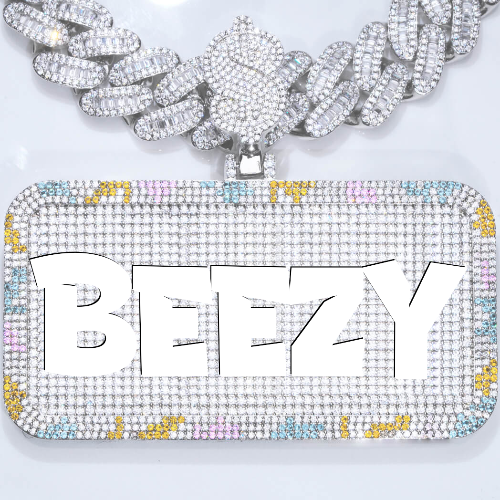 CUSTOM LETTER NECKLACE 3D COLORFUL SQUARE