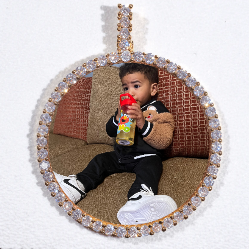 LARGE 3D CIRCLE CUSTOM PICTURE PENDANT