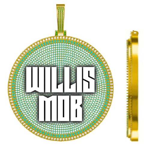 CUSTOM LETTER NECKLACE 3D BIG DISC