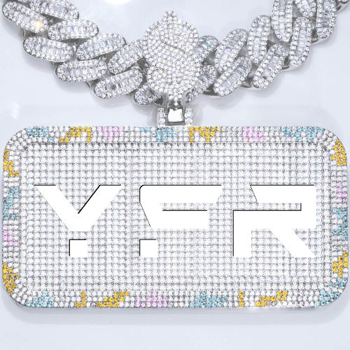 CUSTOM LETTER NECKLACE 3D COLORFUL SQUARE