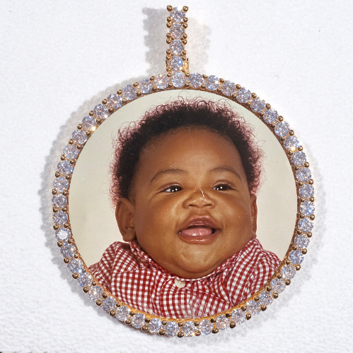 LARGE 3D CIRCLE CUSTOM PICTURE PENDANT