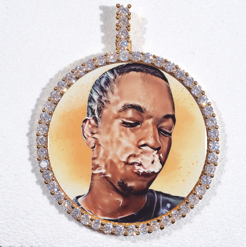 LARGE 3D CIRCLE CUSTOM PICTURE PENDANT