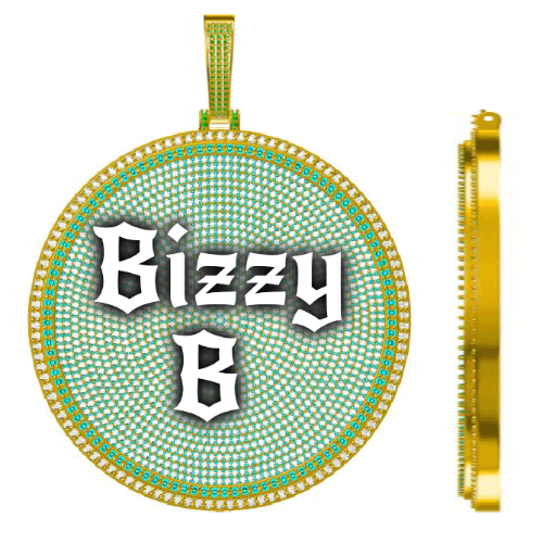 CUSTOM LETTER NECKLACE 3D BIG DISC