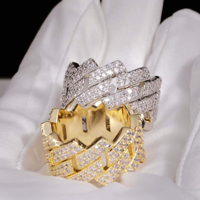 14MM Iced Prong Cuban Ring - The GUU Shop