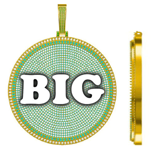 CUSTOM LETTER NECKLACE 3D BIG DISC
