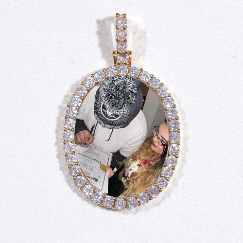 3D Oval Custom Picture Pendant