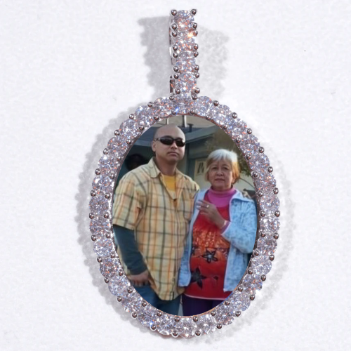 Large 3D Oval Custom Picture Pendant