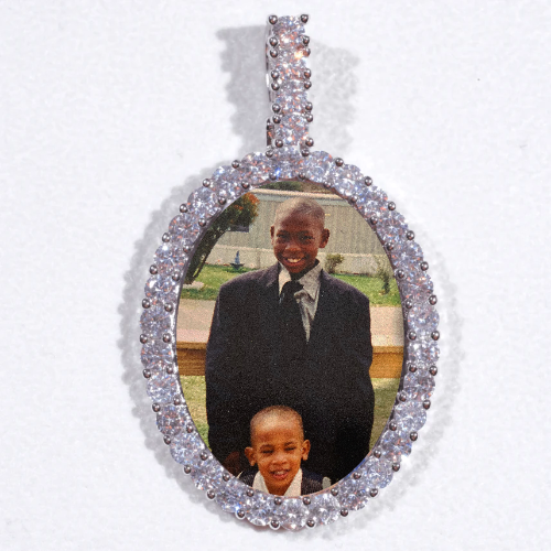 Large 3D Oval Custom Picture Pendant