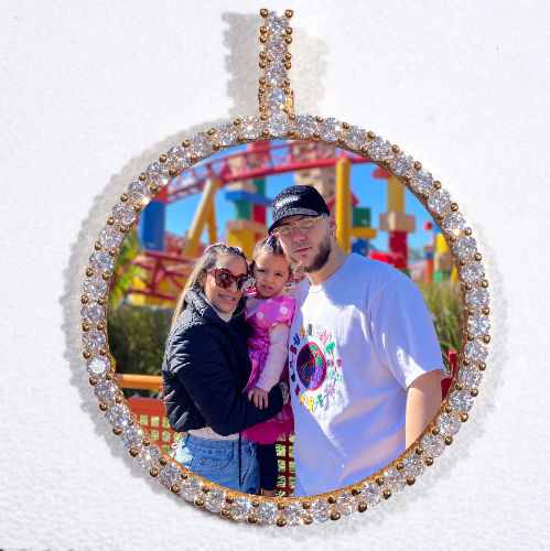 LARGE 3D CIRCLE CUSTOM PICTURE PENDANT