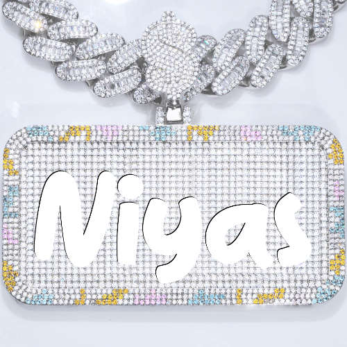 CUSTOM LETTER NECKLACE 3D COLORFUL SQUARE