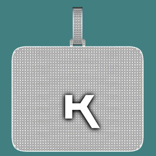CUSTOM LETTER NECKLACE 3D BIG SQUARE