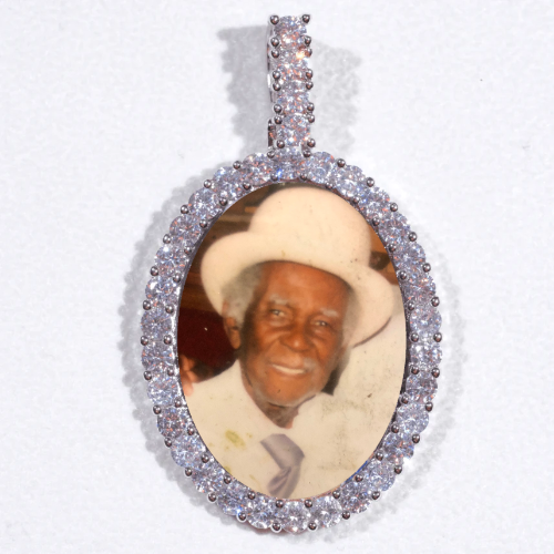 Large 3D Oval Custom Picture Pendant