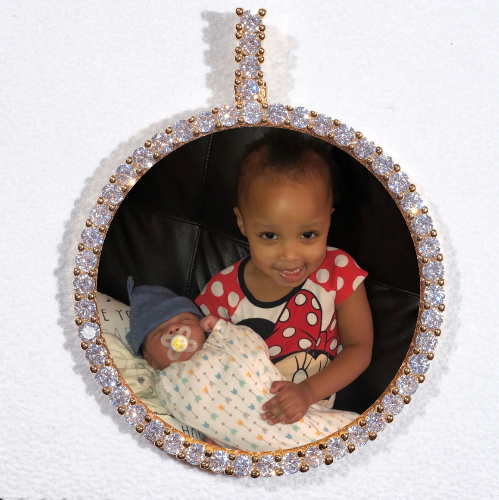 LARGE 3D CIRCLE CUSTOM PICTURE PENDANT