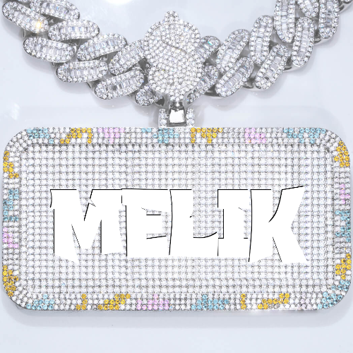 CUSTOM LETTER NECKLACE 3D COLORFUL SQUARE