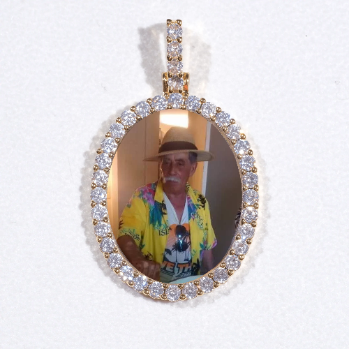 3D Oval Custom Picture Pendant