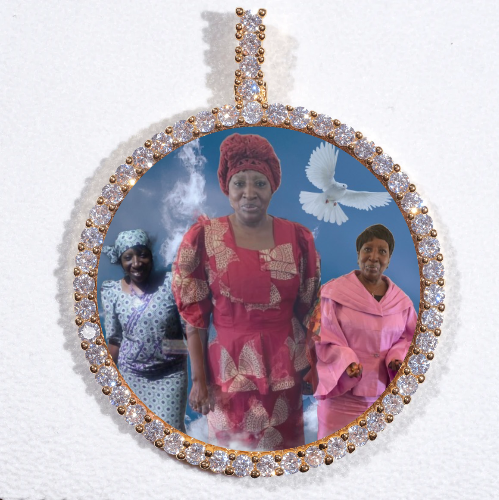 LARGE 3D CIRCLE CUSTOM PICTURE PENDANT