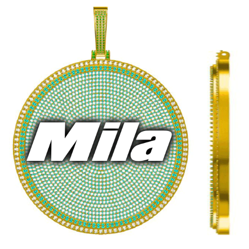 CUSTOM LETTER NECKLACE 3D BIG DISC