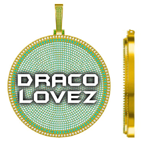 CUSTOM LETTER NECKLACE 3D BIG DISC