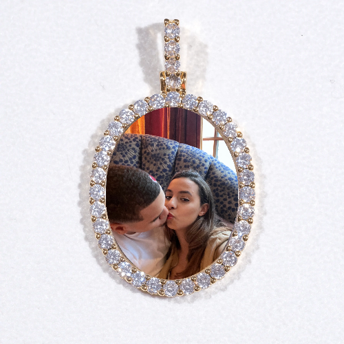 3D Oval Custom Picture Pendant