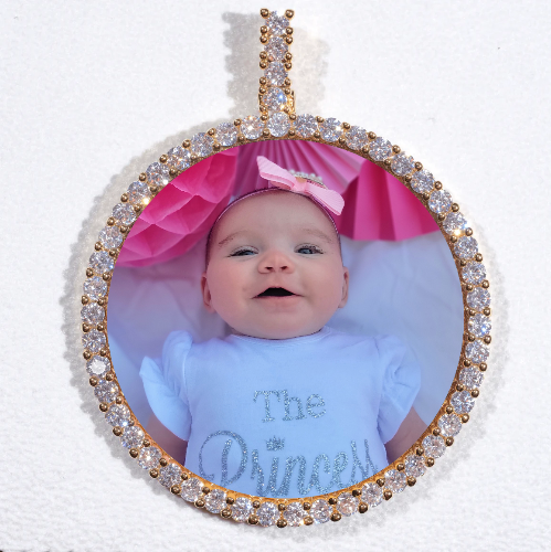 LARGE 3D CIRCLE CUSTOM PICTURE PENDANT