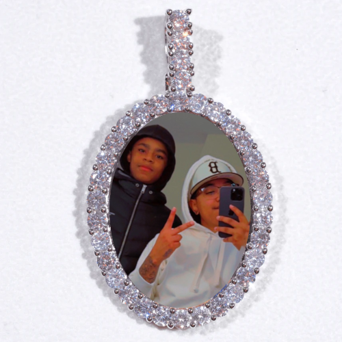 Large 3D Oval Custom Picture Pendant