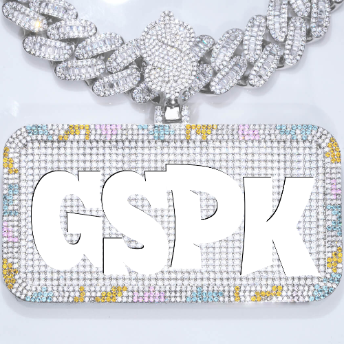 CUSTOM LETTER NECKLACE 3D COLORFUL SQUARE