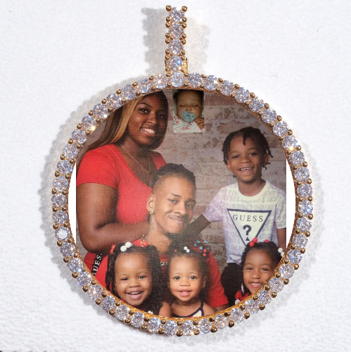 LARGE 3D CIRCLE CUSTOM PICTURE PENDANT