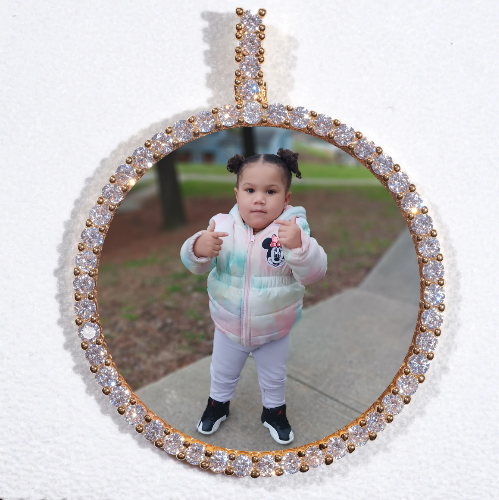 LARGE 3D CIRCLE CUSTOM PICTURE PENDANT