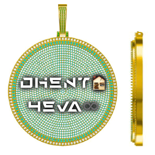 CUSTOM LETTER NECKLACE 3D BIG DISC