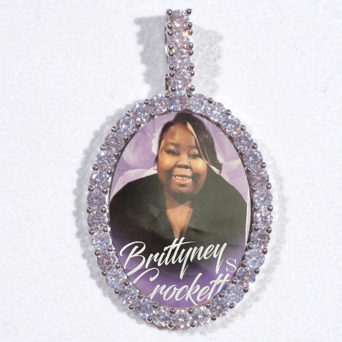 Large 3D Oval Custom Picture Pendant