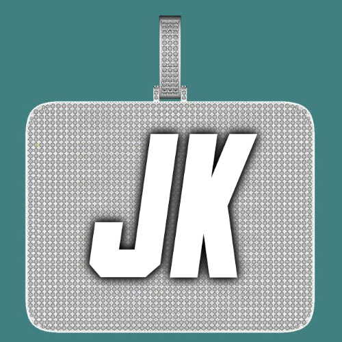 CUSTOM LETTER NECKLACE 3D BIG SQUARE